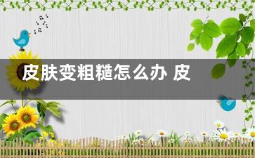 皮肤变粗糙怎么办 皮肤变粗糙怎么办